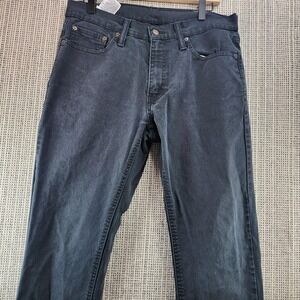Levis Jeans Mens 32x30 Black Gray‎ Straight Leg Denim 5 Pocket Casual Pants